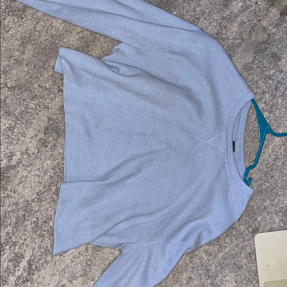 cropped blue thermal longsleeve